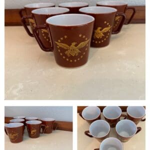 A collage of photos with coffee cups.