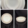 A collage of plates and bowls with different designs.