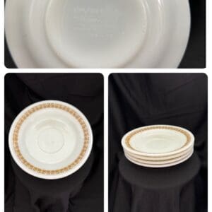 A collage of plates and bowls with different designs.