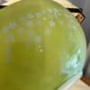 A close up of the inside of an apple