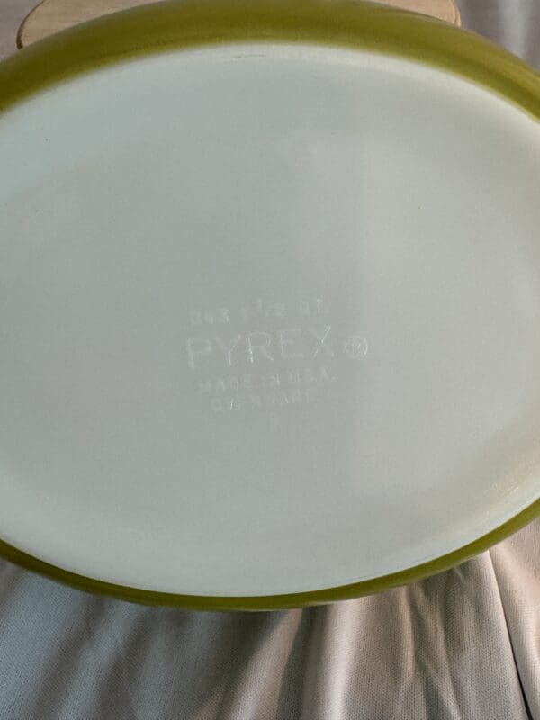 A white plate with some type of text on it