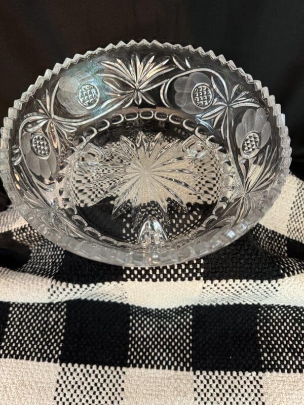 Tri Footed Cut Glass Bowl - Image 3