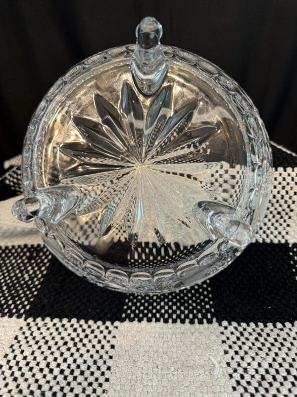 Tri Footed Cut Glass Bowl - Image 4