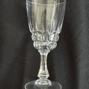 Clear decorative glass on black background.